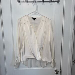 New Banana Republic Women's Shine Wrap Blouse Cream size S